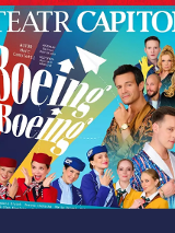 Baner promujący wydarzenie. Nazwa wydarzenia i zdjęcie artystów występujących w spektaklu.