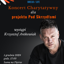 Baner promujący wydarzenie. Nazwa wydarzenia, data i zdjęcie Artysty.