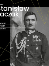 Baner promujący wydarzenie. Nazwa wydarzenia, data i zdjęcie generała.