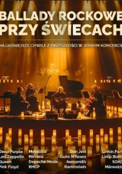 Baner promujący wydarzenie. Nazwa wydarzenia. W tle fortepian i świece oraz kwartet muzyków na scenie.