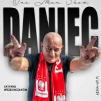 Baner promujący wydarzenie. Nazwa wydarzenia i zdjęcie artysty.