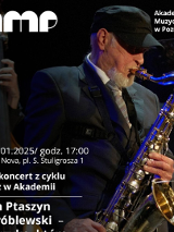 Baner promujący wydarzenie. Nazwa wydarzenia, data i zdjęcie Artysty. (fot. Przemysław Jahr / Wikimedia Commons)