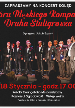 Baner promujący wydarzenie. Nazwa wydarzenia, data i zdjęcie Artystów.