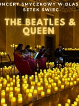 Baner promujący wydarzenie. Nazwa wydarzenia. W tle fortepian i świece oraz kwartet muzyków na scenie.