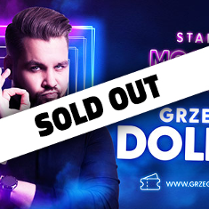 Baner promujący wydarzenie. Nazwa wydarzenia i zdjęcie artysty.