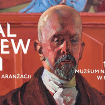 Baner promujący wydarzenie. Nazwa wydarzenia i data. Na tle obrazu z autroportretem Malczewskiego.