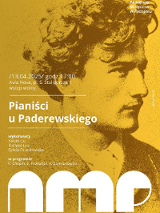 Baner promujący wydarzenie. Nazwa wydarzenia i data. Wizerunek Paderewskiego.