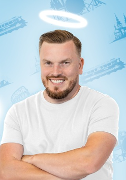 Baner promujący wydarzenie. Nazwa wydarzenia i zdjęcie artysty.