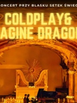 Baner promujący wydarzenie. Nazwa wydarzenia. W tle fortepian i świece.