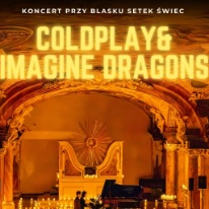 Baner promujący wydarzenie. Nazwa wydarzenia. W tle fortepian i świece.