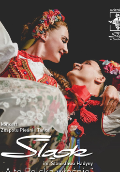 Baner promujący wydarzenie. Nazwa wydarzenia i zdjęcie pary artystów.