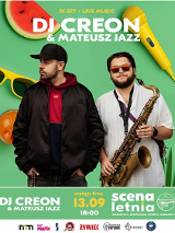 Baner promujący wydarzenie. Nazwa wydarzenia, data i zdjęcie Artystów.