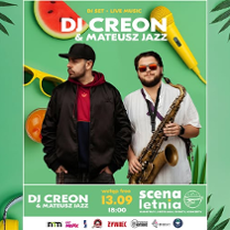 Baner promujący wydarzenie. Nazwa wydarzenia, data i zdjęcie Artystów.