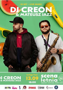 Baner promujący wydarzenie. Nazwa wydarzenia, data i zdjęcie Artystów.