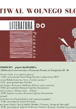 Baner promujący wydarzenie. Nazwa i lista wydarzeń w ramach festiwalu.