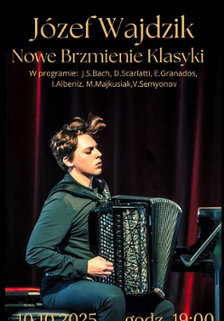 Baner promujący wydarzenie. Nazwa wydarzenia, data i zdjęcie Artysty.