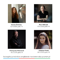 Baner promujący wydarzenie. Nazwa wydarzenia i zdjęcie artystów.