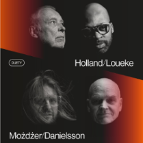 Baner z nazwą wydarzenia, zdjęciami osób srtystycznych w sytuacjach scenicznych.