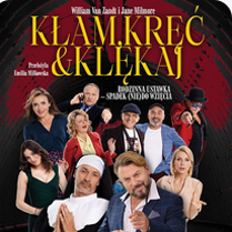 Baner z nazwą wydarzenia. Zdjęcie osób artystycznych.