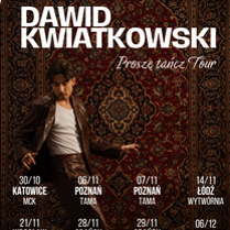 Baner z nazwą wydarzenia. Zdjęcie osoby artystycznej.