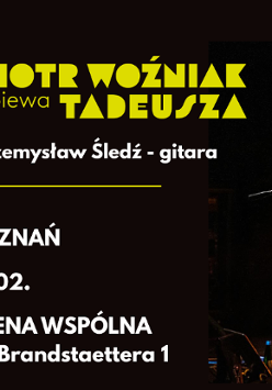 Baner promujący wydarzenie. Nazwa wydarzeania i zdjęcia osób artystycznych.