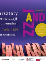 Baner promujący wydarzenie. Nazwa wydarzeania i zdjęcie osoby artystycznej.