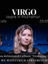 Baner promujący wydarzenie. Nazwa wydarzeania i zdjęcie osób artystycznych.