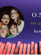 Baner promujący wydarzenie. Nazwa wydarzeania i zdjęcie osób artystycznych.