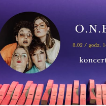 Baner promujący wydarzenie. Nazwa wydarzeania i zdjęcie osób artystycznych.