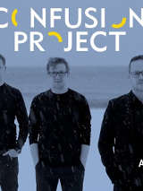 Baner promujący wydarzenie. Nazwa wydarzeania i zdjęcie osób artystycznych.