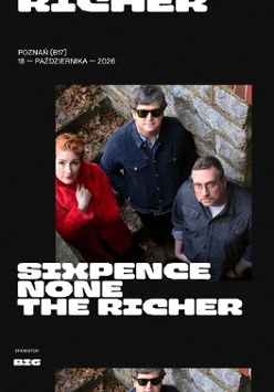 Baner promujący wydarzenie. Nazwa wydarzeania i zdjęcie osób artystycznych.