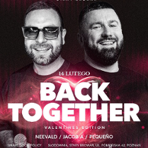 Baner promujący wydarzenie. Nazwa wydarzeania i zdjęcie osób artystycznych.