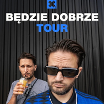 Baner promujący wydarzenie. Nazwa wydarzeania i zdjęcie osób artystycznych.