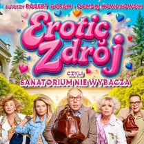 Baner promujący wydarzenie. Nazwa wydarzeania i zdjęcie osób artystycznych.