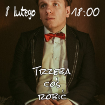 Baner promujący wydarzenie. Nazwa wydarzeania i zdjęcie osoby artystycznej.