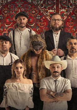 Baner promujący wydarzenie. Nazwa wydarzeania i zdjęcie osób artystycznych.