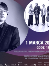 Baner promujący wydarzenie. Nazwa wydarzeania i zdjęcie osób artystycznych.