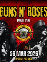 Baner promujący wydarzenie. Nazwa wydarzeania i zdjęcie osób artystycznych.