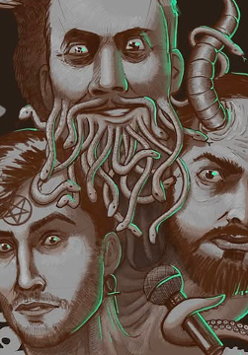 Baner promujący wydarzenie. Nazwa wydarzeania i zdjęcie osób artystycznych.