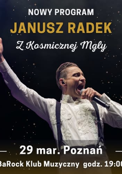 Baner promujący wydarzenie. Nazwa wydarzeania i zdjęcie osoby artystycznej.