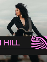 Baner z nazwą wydarzenia. Zdjęcie osoby artystycznej.