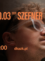 Baner promujący wydarzenie. Nazwa wydarzenia i zdjęcie osoby artystycznej.