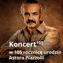 Baner promujący wydarzenie. Nazwa wydarzenia i zdjęcie osoby artystycznej.