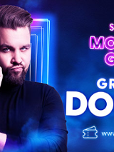 Baner promujący wydarzenie. Nazwa wydarzenia i zdjęcie artysty.