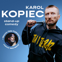 Baner promujący wydarzenie. Nazwa wydarzenia i zdjęcie osoby artystycznej.