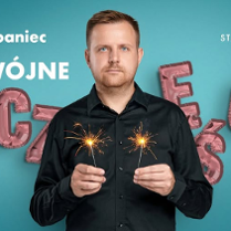 Baner promujący wydarzenie. Nazwa wydarzeania i zdjęcie osoby artystycznej.