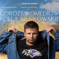 Baner promujący wydarzenie. Nazwa wydarzenia i zdjęcie osoby artystycznej.