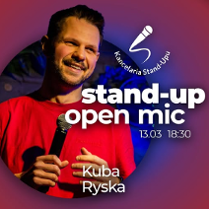 Baner promujący wydarzenie. Nazwa wydarzenia i zdjęcie osoby artystycznej.