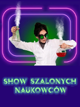 Baner promujący wydarzenie. Nazwa wydarzenia. Zdjęcie kobiety naukowca.