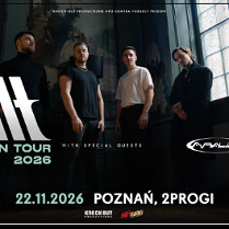 Baner promujący wydarzenie. Nazwa wydarzenia i zdjęcie osób artystycznych.